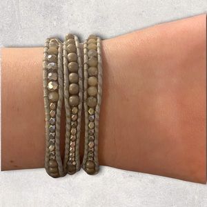 Light Blue/Grey Wrap Bracelet